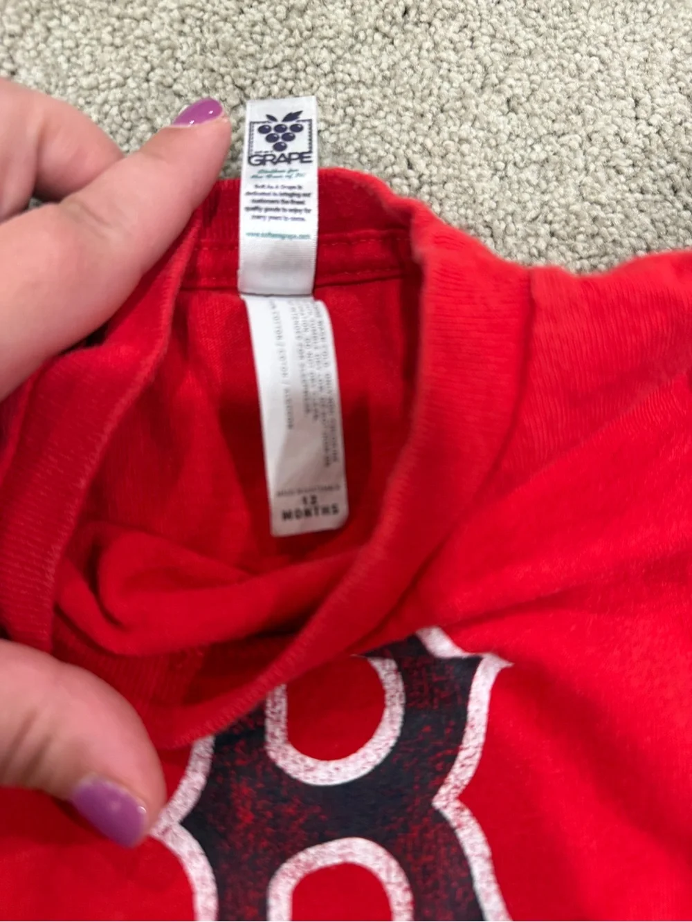 Set of 2 MLB Red Sox T-Shirts- Size 9-12 months